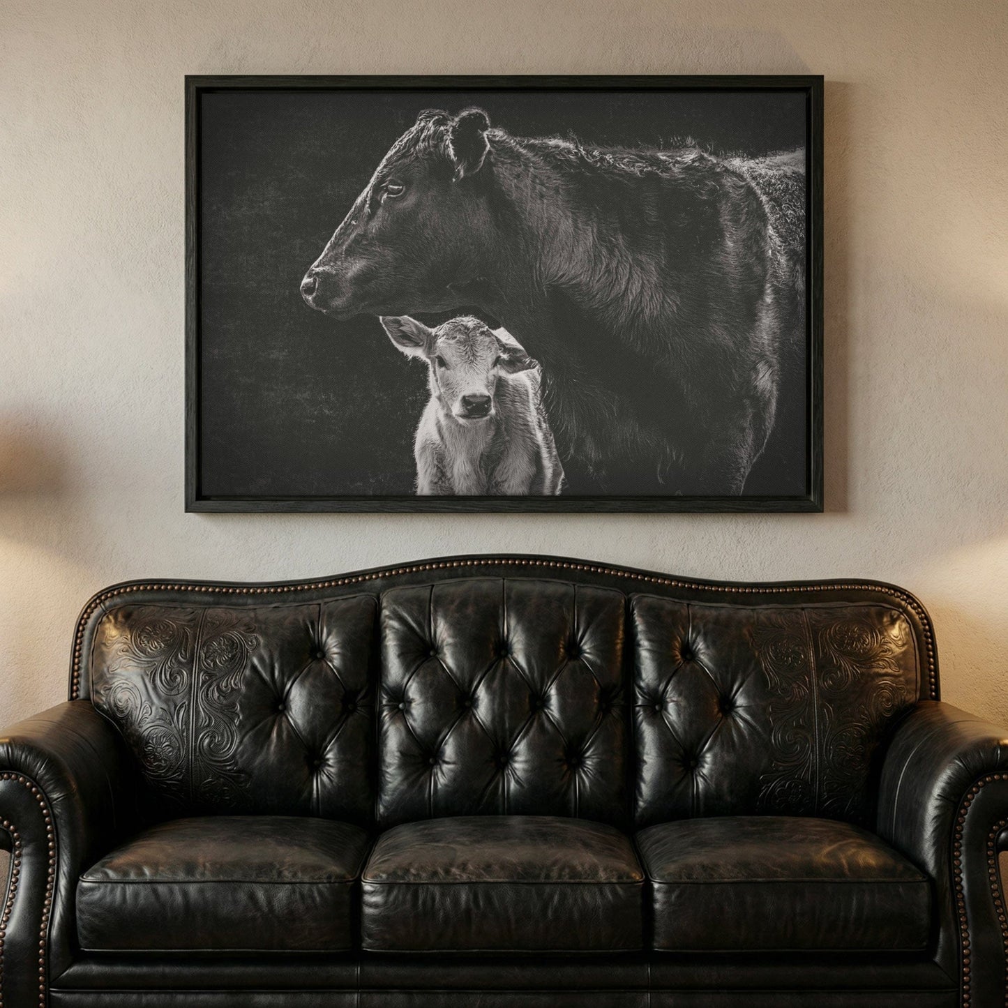 Black Angus Canvas Print - Cow and Calf Print - Western Wall Art Decor Wall Art Teri James Photography