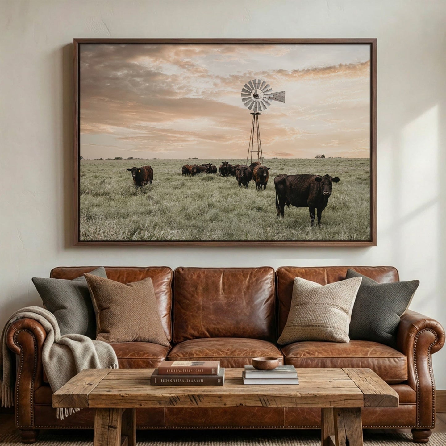 Black Angus Cattle Rustic Windmill Art – Farmhouse Wall Decor & Country Life Artwork Wall Art Teri James Photography