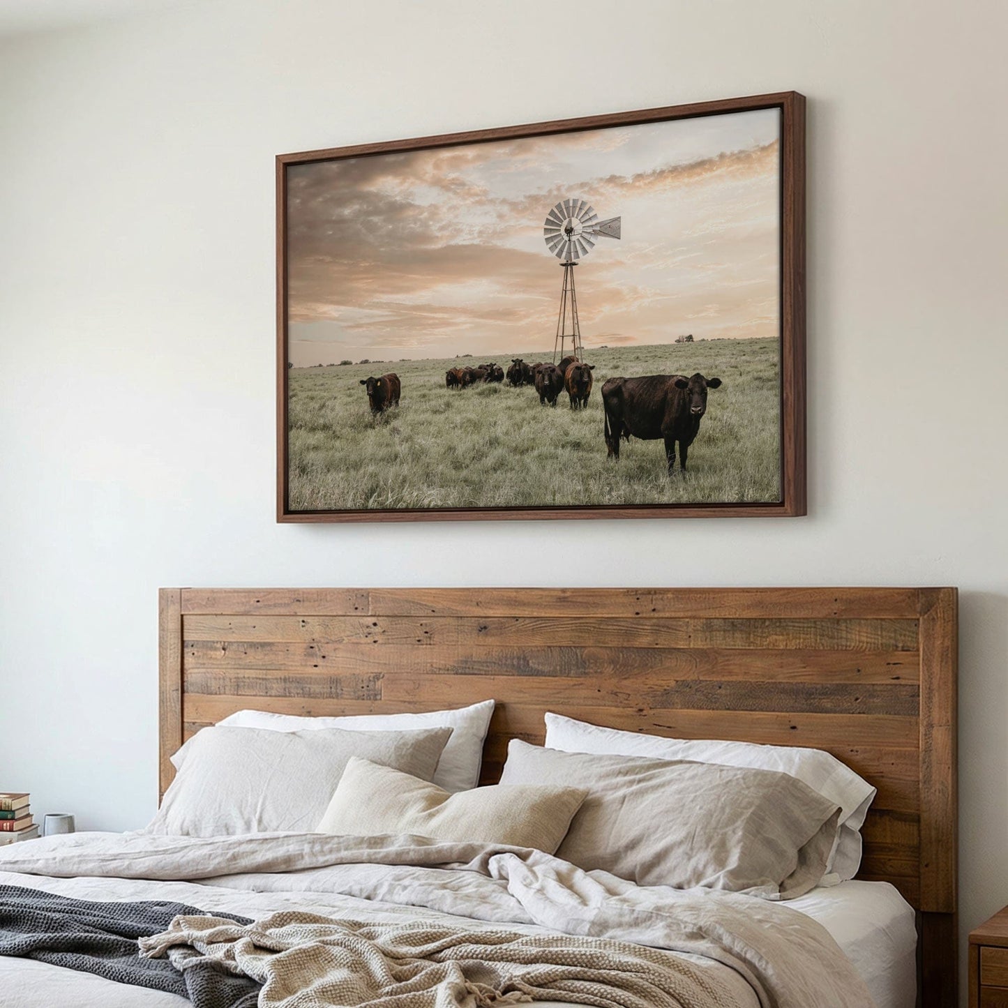 Black Angus Cattle Rustic Windmill Art – Farmhouse Wall Decor & Country Life Artwork Wall Art Teri James Photography