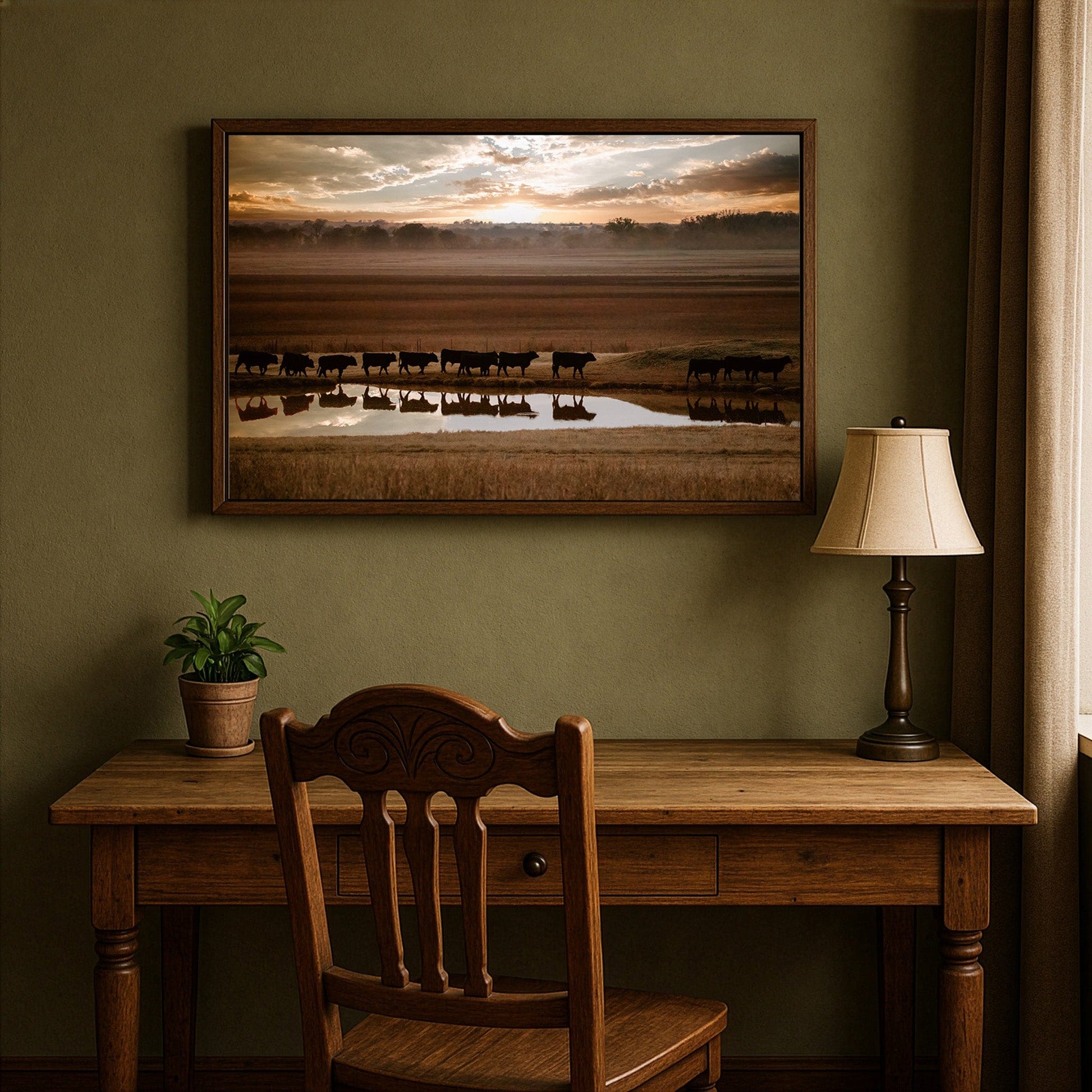 Black Angus Cattle Wall Art - Reflections Wall Art Teri James Photography
