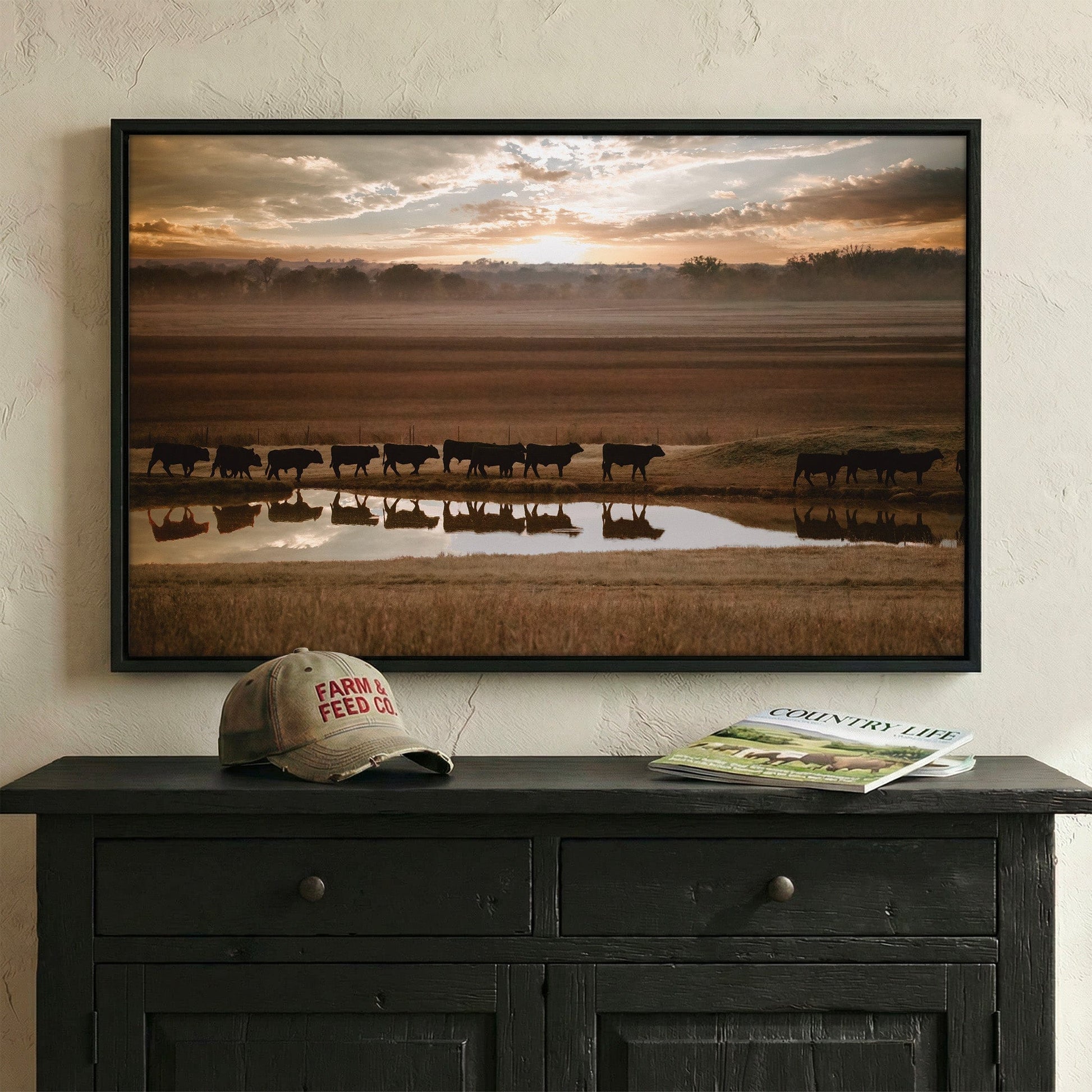 Black Angus Cattle Wall Art - Reflections Wall Art Teri James Photography