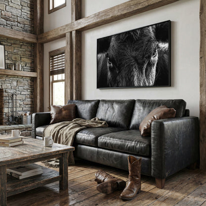Black Angus Extreme Closeup in Black & White Wall Art Teri James Photography