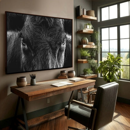 Black Angus Extreme Closeup in Black & White Wall Art Teri James Photography
