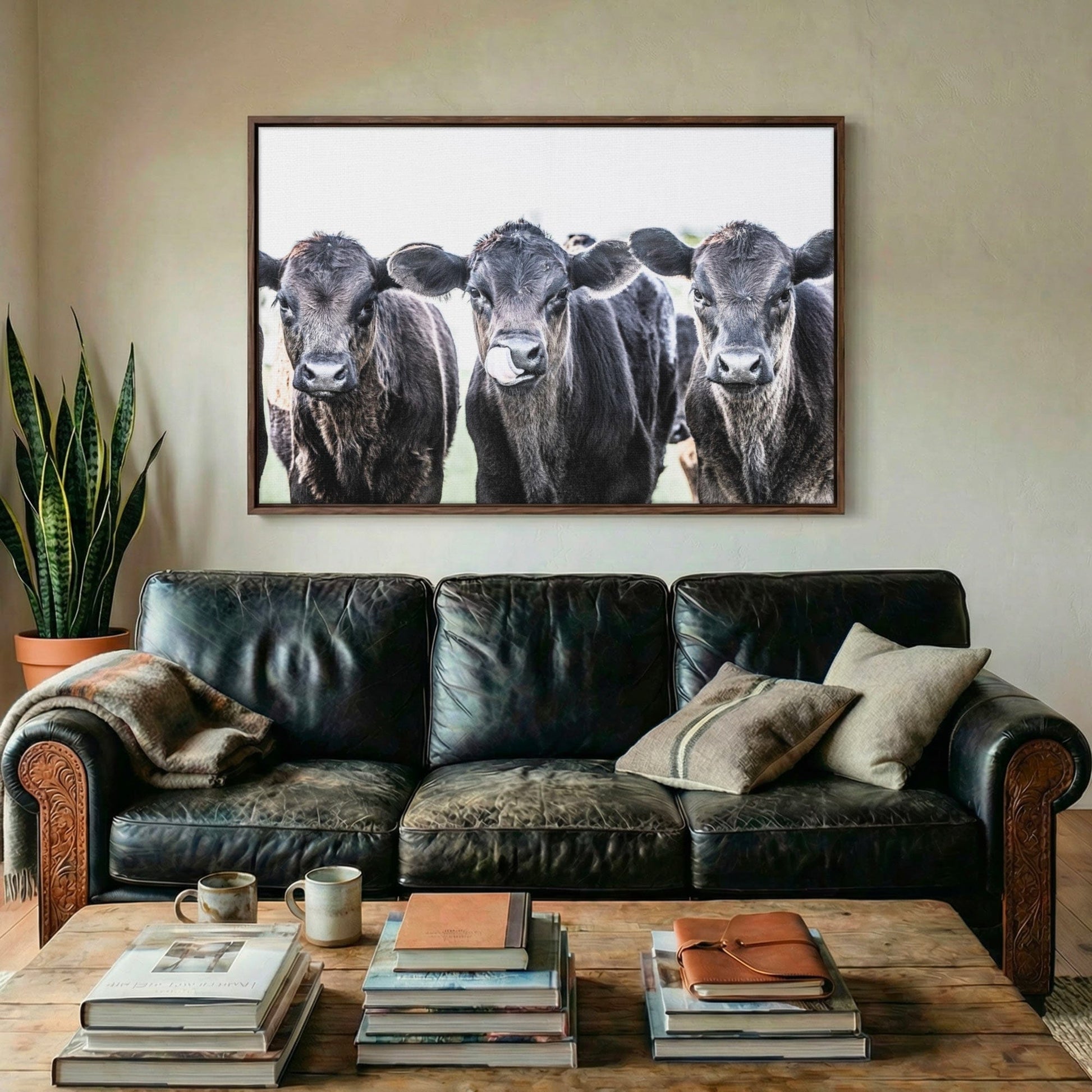 Black Angus Nursery Decor - Western Nursery Art Rustic Baby Room Decor Canvas Print Wall Art Teri James Photography