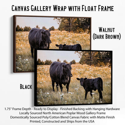 Black Angus Ranch Home Decor Canvas-Black Frame / 12 x 18 Inches Wall Art Teri James Photography