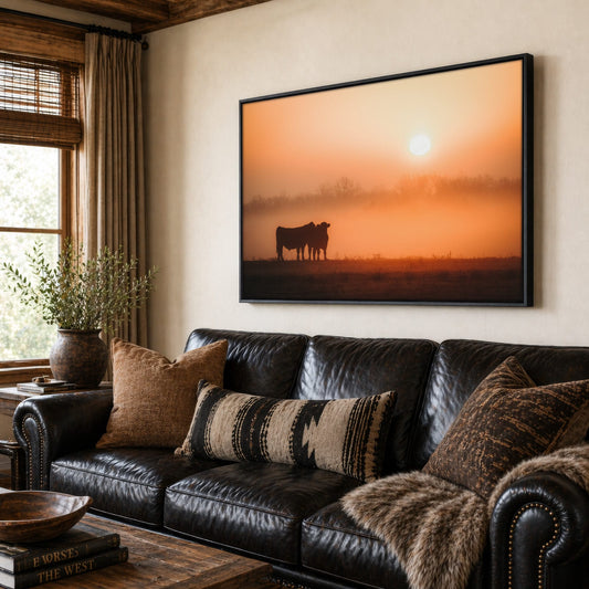 Black Angus Sunrise Print – Ranch Style Wall Decor