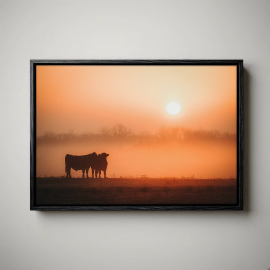 Black Angus Sunrise Print – Ranch Style Wall Decor