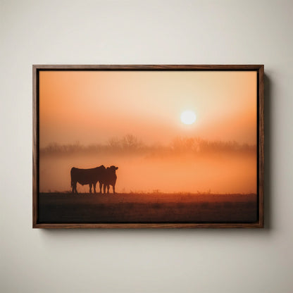 Black Angus Sunrise Print – Ranch Style Wall Decor