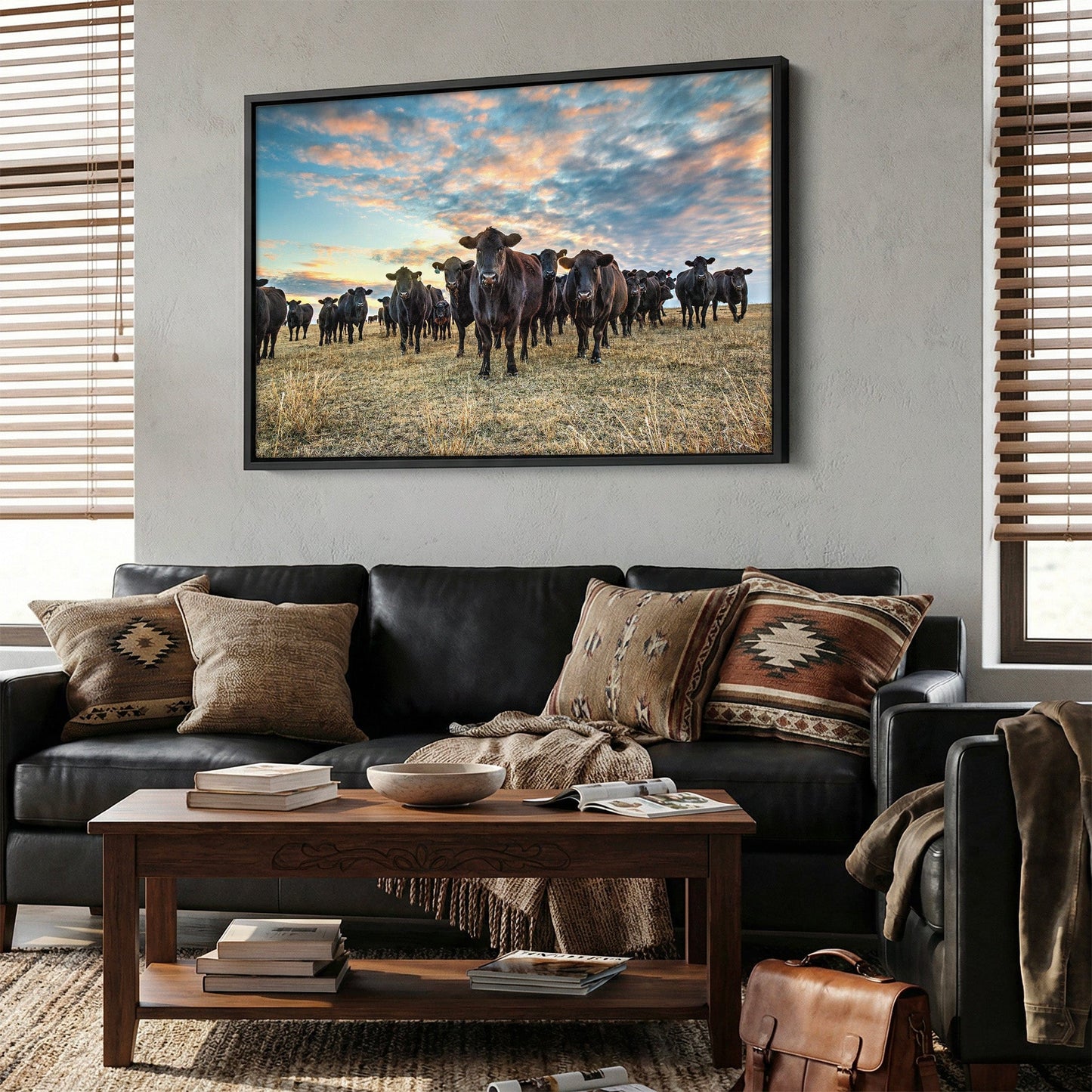 Black Angus Wall Art - Cows at Sunset Wall Art Teri James Photography