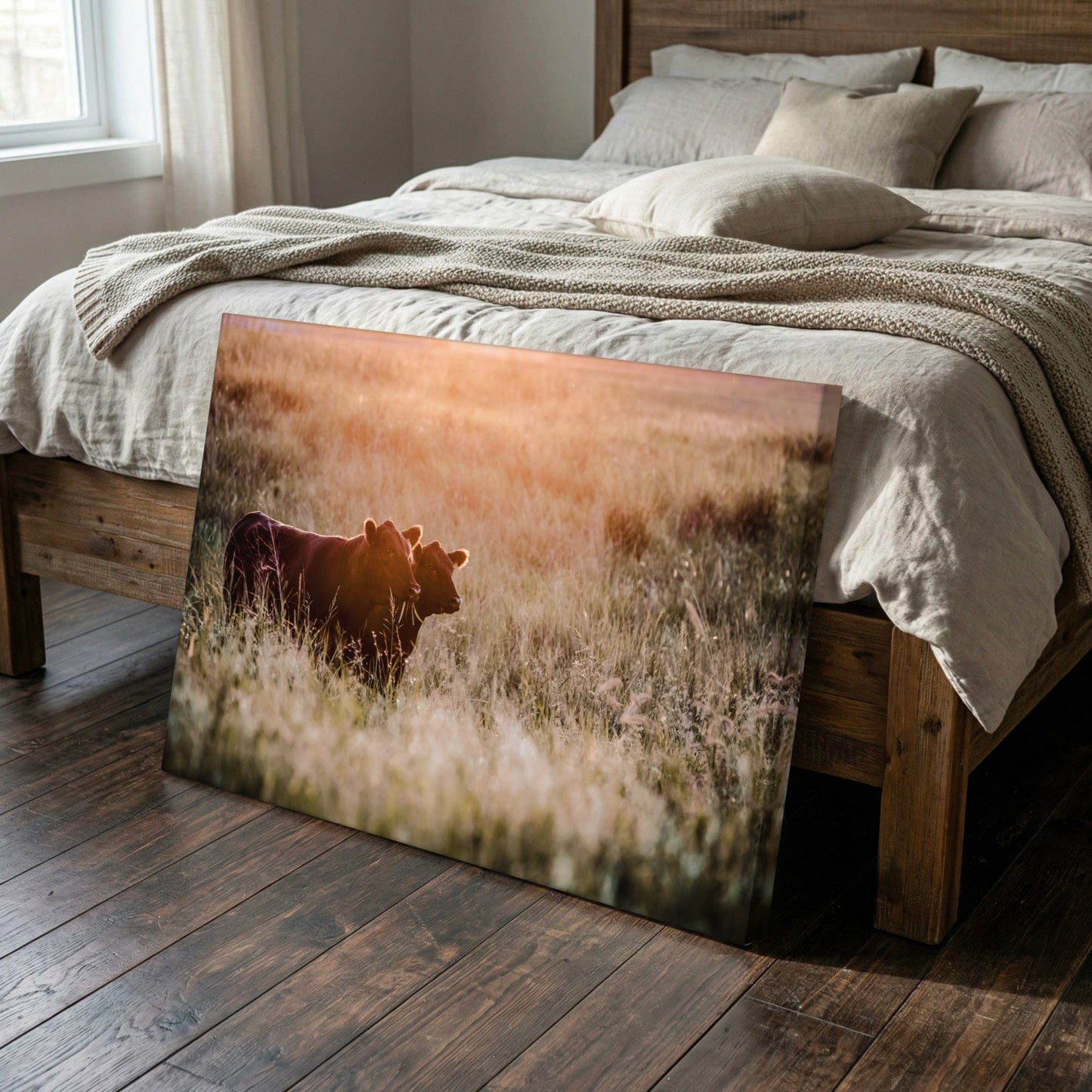 Black Angus Wall Art - Large Rustic Western Canvas Print for Living Room Decor Wall Art Teri James Photography