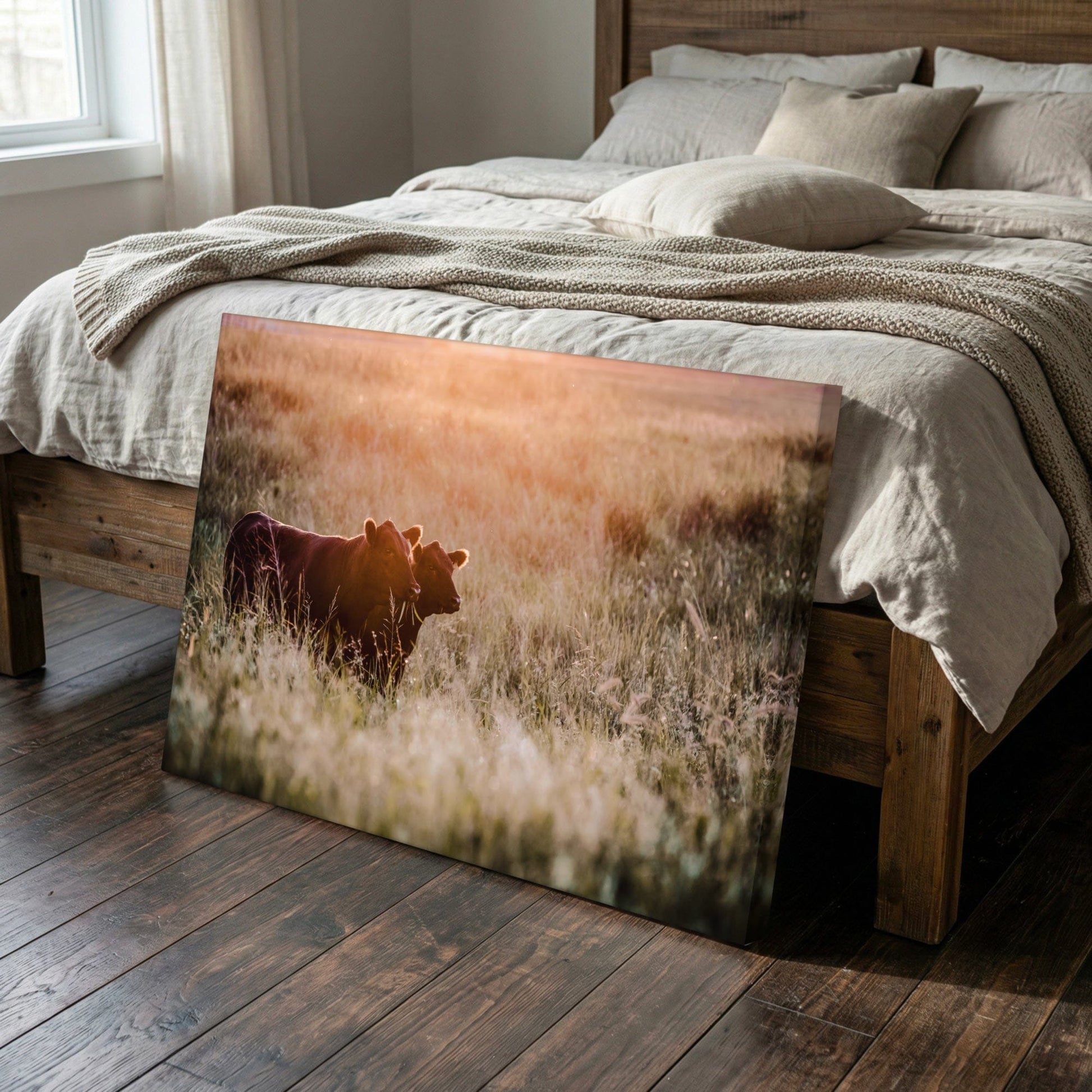 Black Angus Wall Art - Large Rustic Western Canvas Print for Living Room Decor Wall Art Teri James Photography
