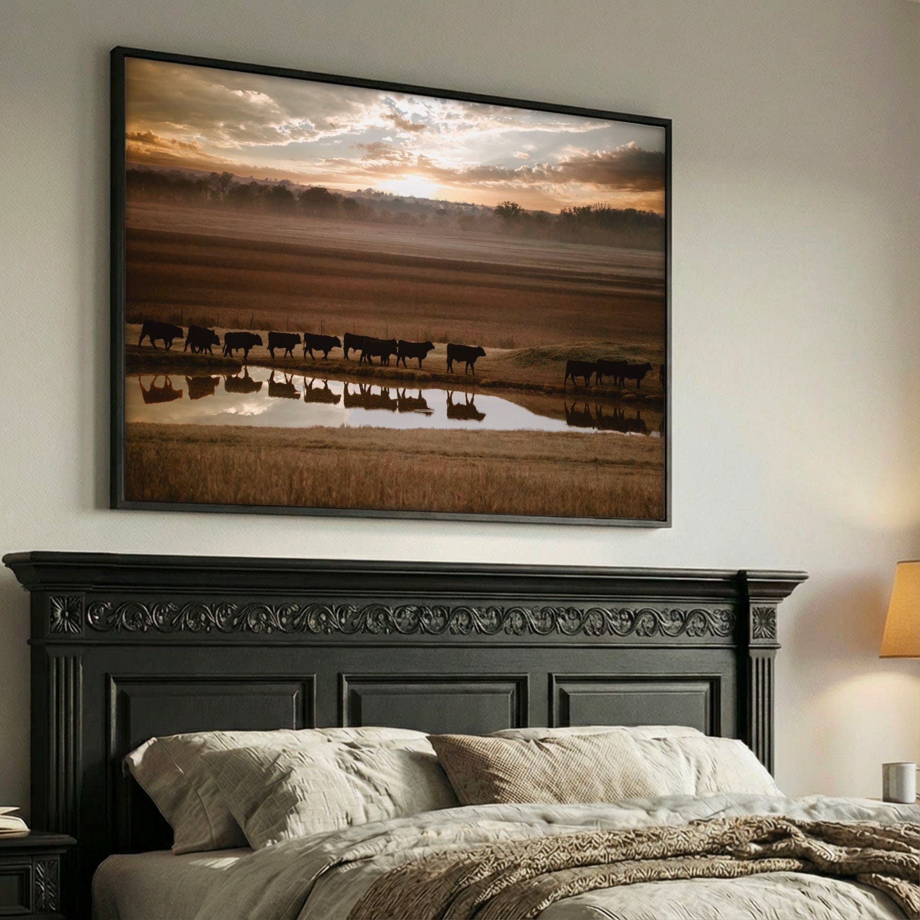 Black Angus Wall Art - Rustic Animal Print With Brown Tone Artwork Wall Art Teri James Photography
