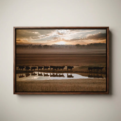 Black Angus Wall Art - Rustic Animal Print With Brown Tone