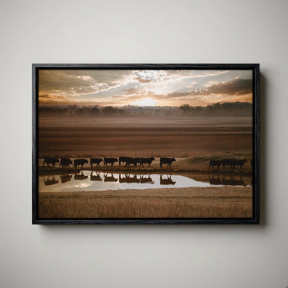 Black Angus Wall Art - Rustic Animal Print With Brown Tone