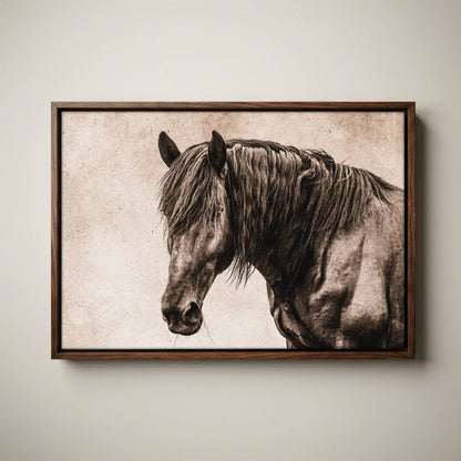 Black Horse Canvas Art - Elegant Horse Wall Decor