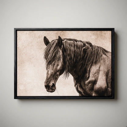 Black Horse Canvas Art - Elegant Horse Wall Decor