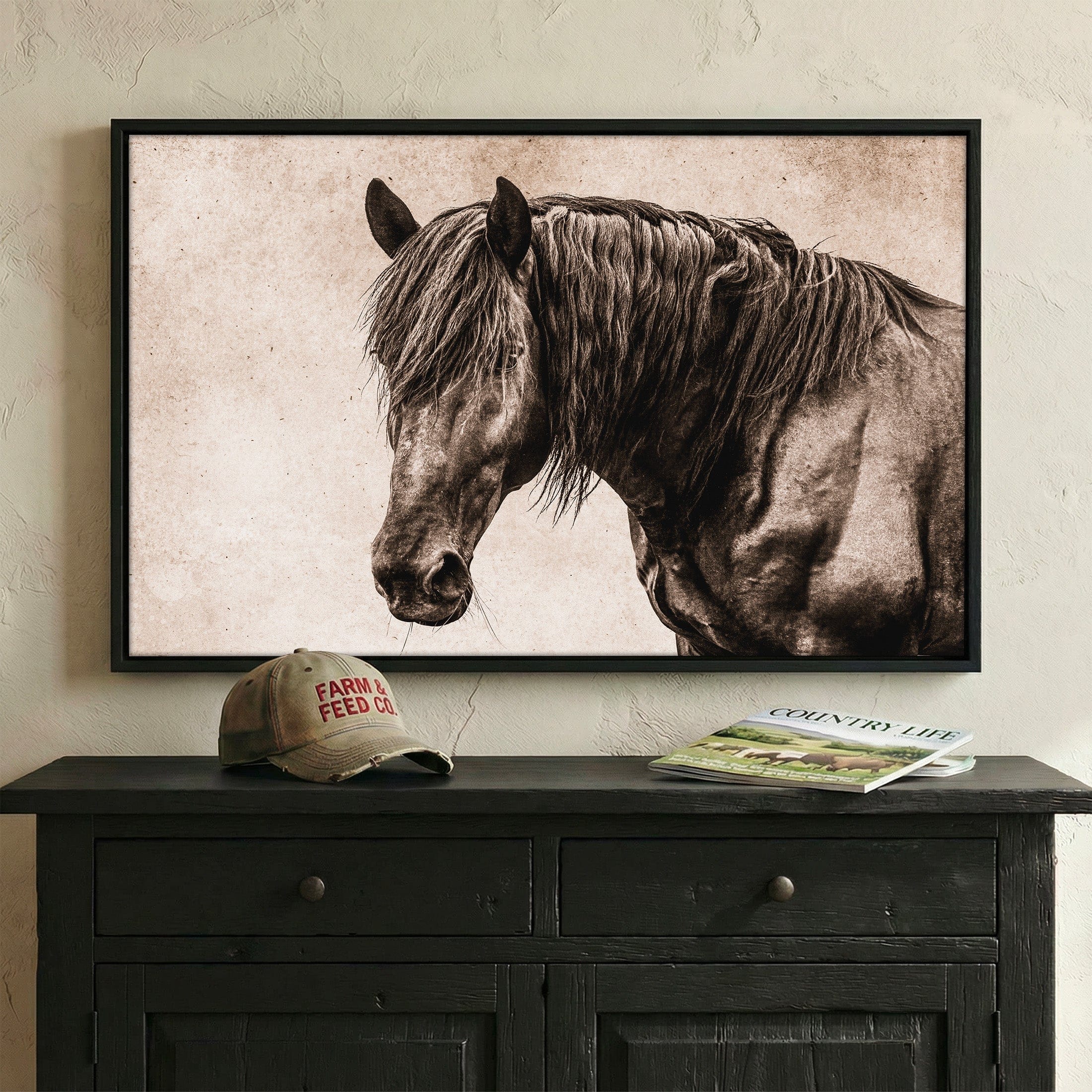 Black Horse Canvas Art - Teri James Photography Print - Teri James  Photography, image size:2200x2200