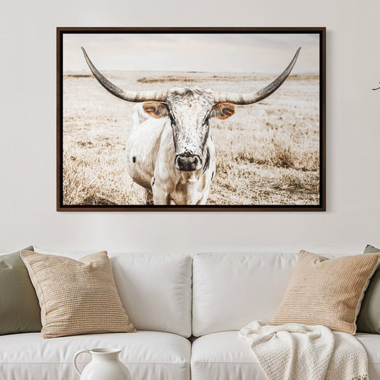 Boho Western Decor Art - Longhorn Photography Canvas Print Wall Art Teri James Photography