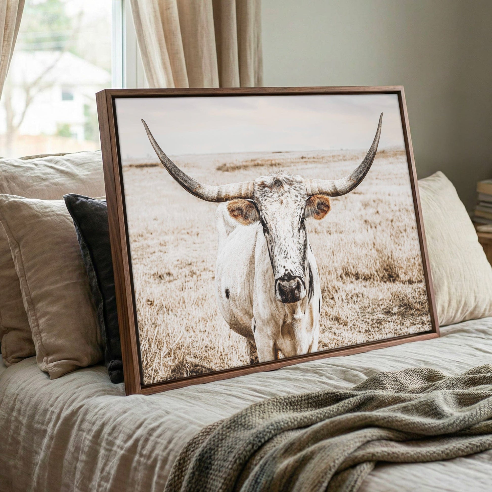 Boho Western Decor Art - Longhorn Photography Canvas Print Wall Art Teri James Photography