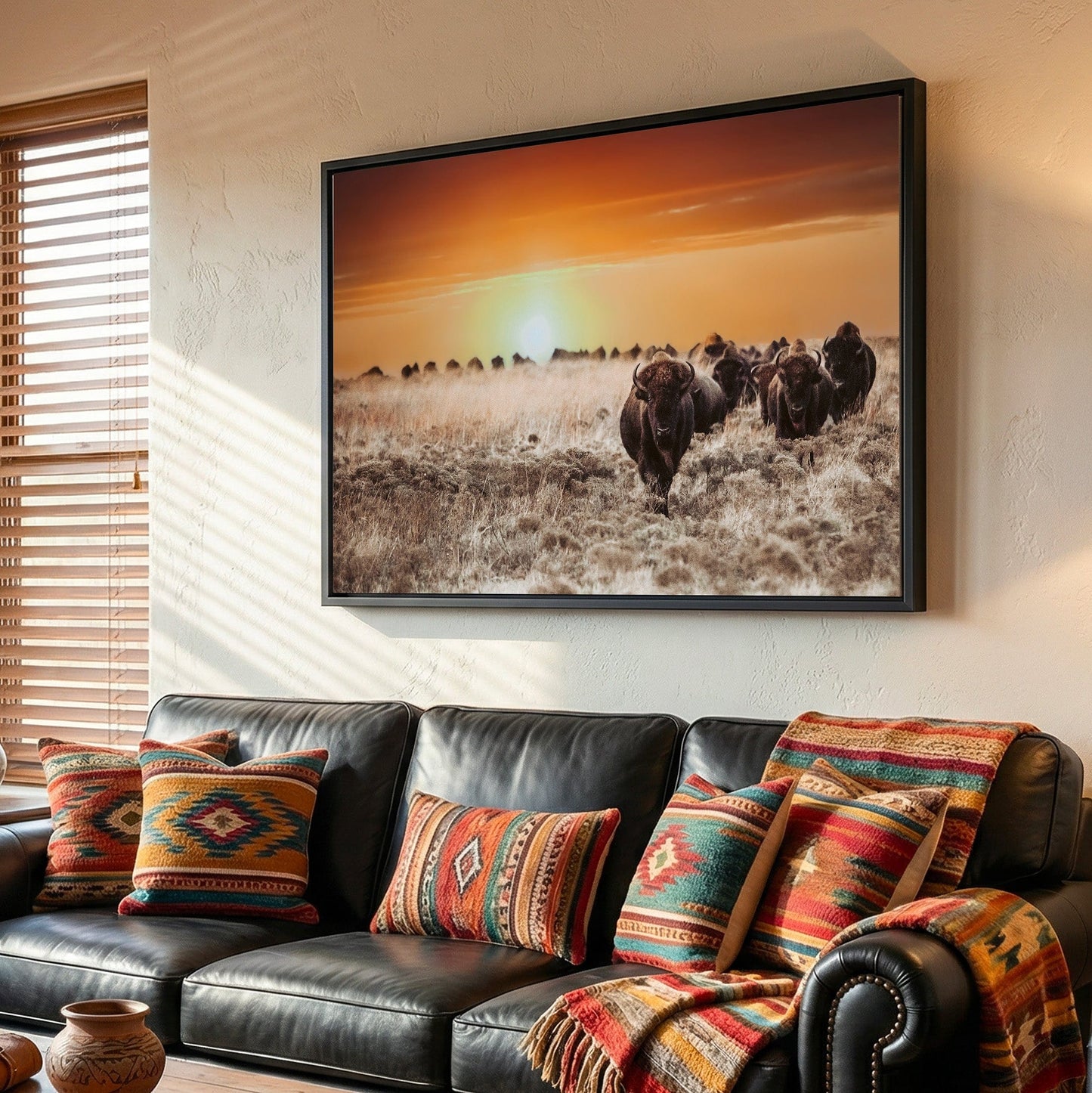 Colorful Bison Canvas Print Wall Art Teri James Photography