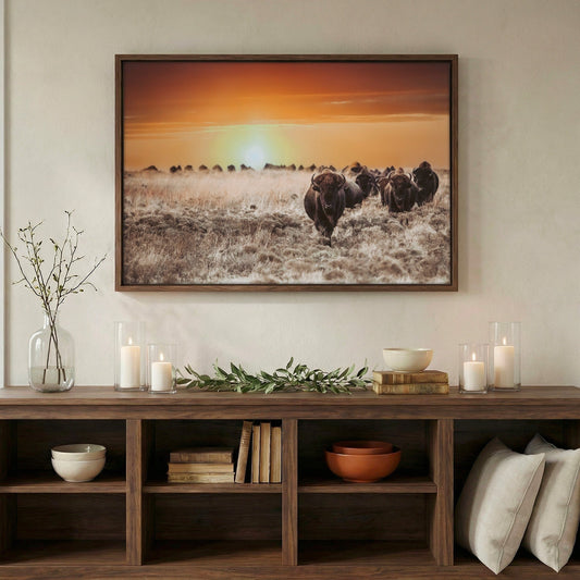Colorful Bison Canvas Print Wall Art Teri James Photography