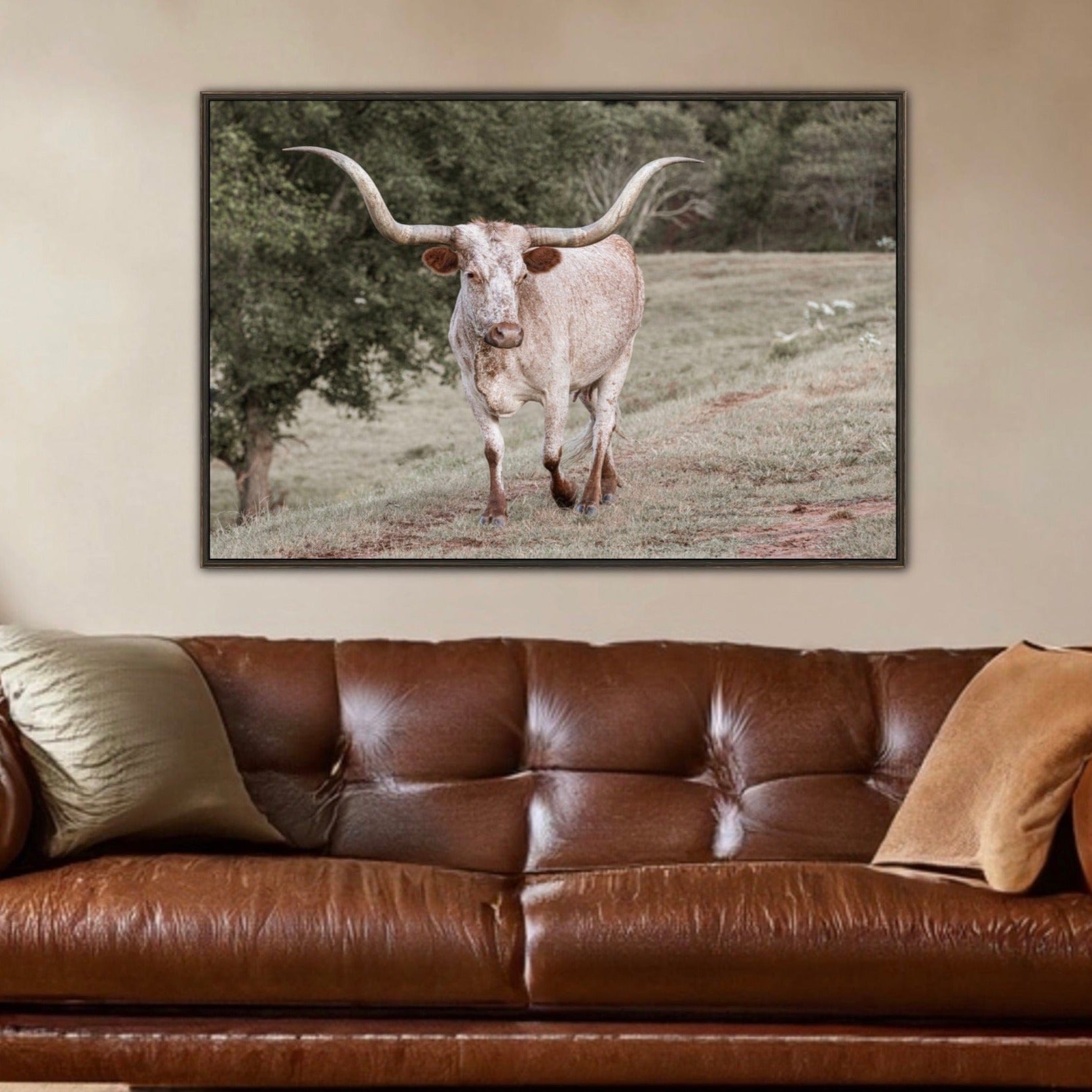 Teri James Photography Wall Art Copy of Black Texas Longhorn Canvas Print