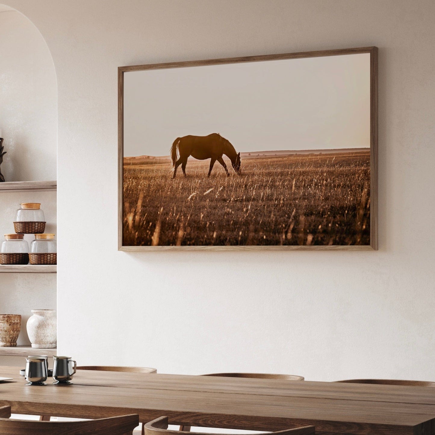 Copy of Horse Decor Canvas Print - Horse in Foggy Pasture Wall Art Teri James Photography