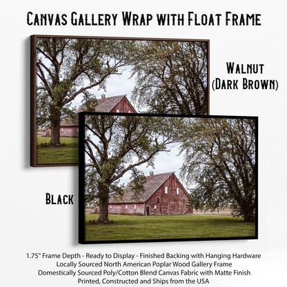 Country Wall Decor - Old Red Barn Canvas-Black Frame / 12 x 18 Inches Wall Art Teri James Photography