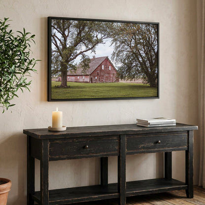 Country Wall Decor - Rustic Farmhouse Wall Art Canvas-Black Frame / 12 x 18 Inches