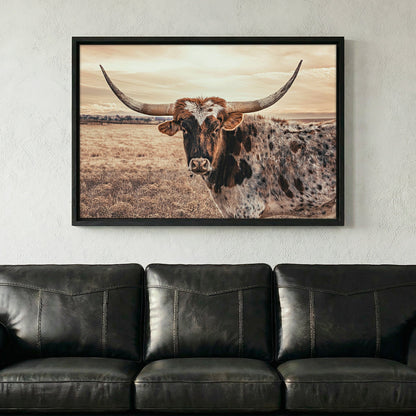 Cow Decor Texas Longhorn Canvas Wall Art Teri James Photography