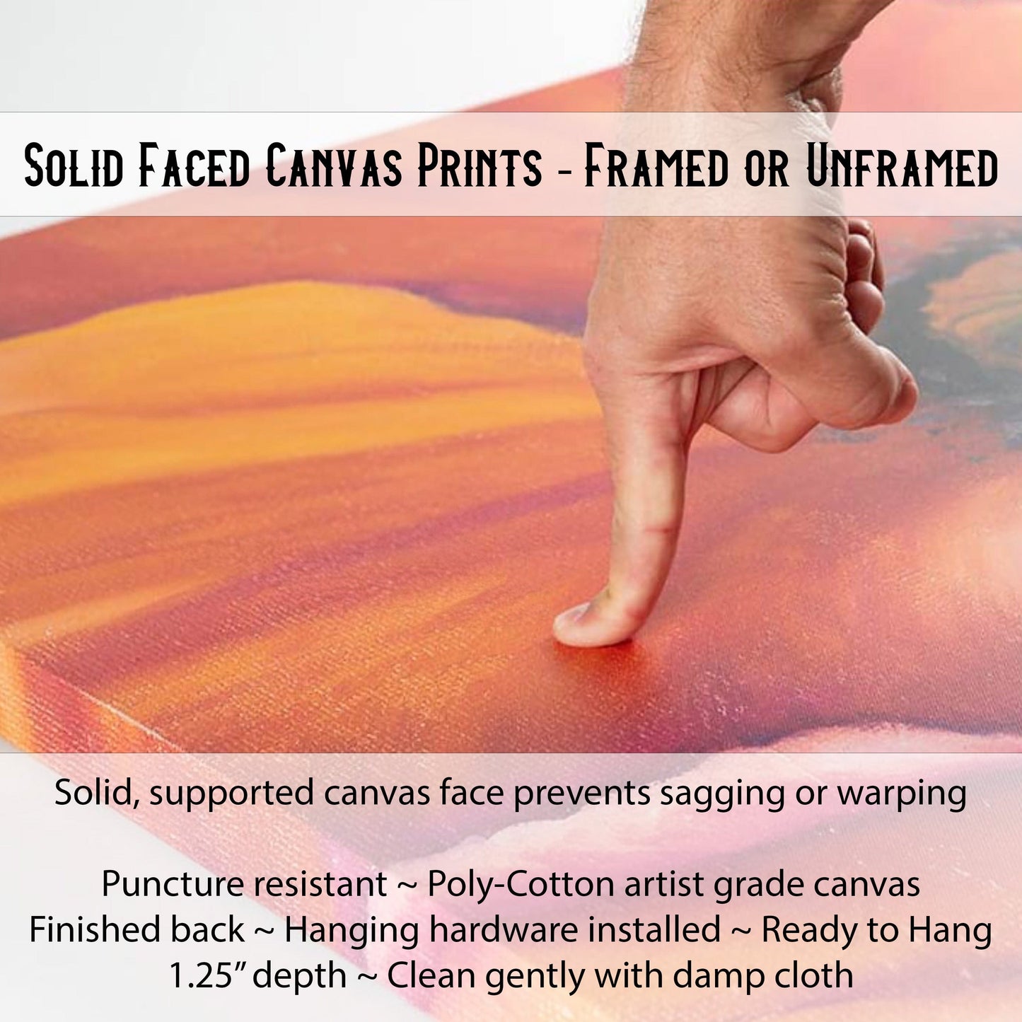 solid faced canvas info