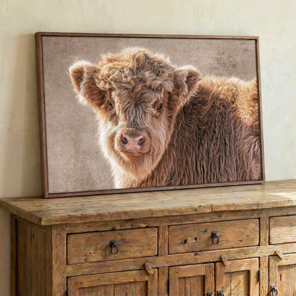 Cow Nursery Wall Canvas - Scottish Highland Calf Wall Art Teri James Photography