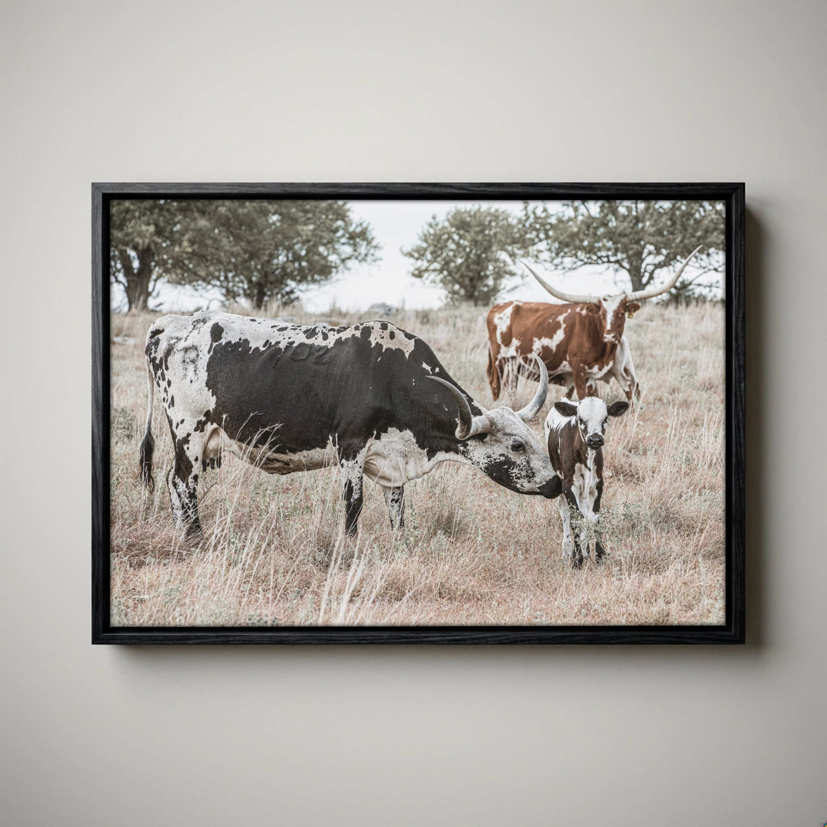 Cowboy Nursery Decor Wall Art - Longhorn Cattle