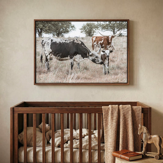 Cowboy Nursery Decor Wall Art - Longhorn Cattle Wall Art Teri James Photography