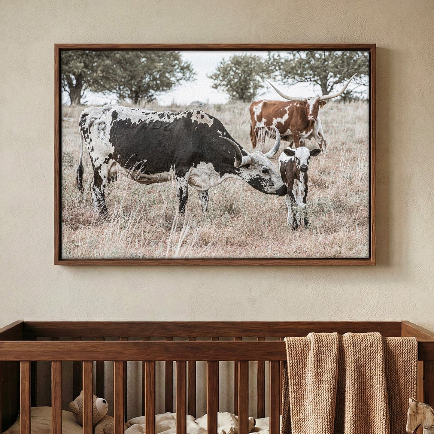 Cowboy Nursery Decor Wall Art - Longhorn Cattle Wall Art Teri James Photography