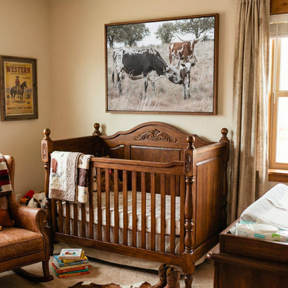 Cowboy Nursery Decor Wall Art - Longhorn Cattle Wall Art Teri James Photography