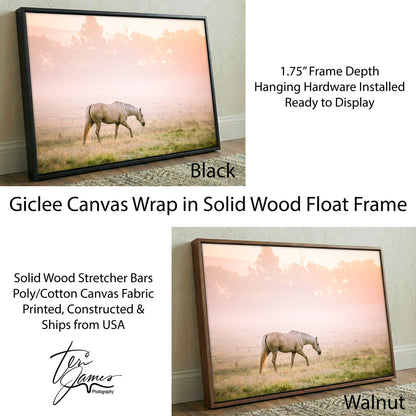 Cowgirl Nursery Decor - Palomino Horse Print - Pastel Nursery Art - Western Room Decor Canvas-Black Frame / 12 x 18 Inches Wall Art Teri James Photography