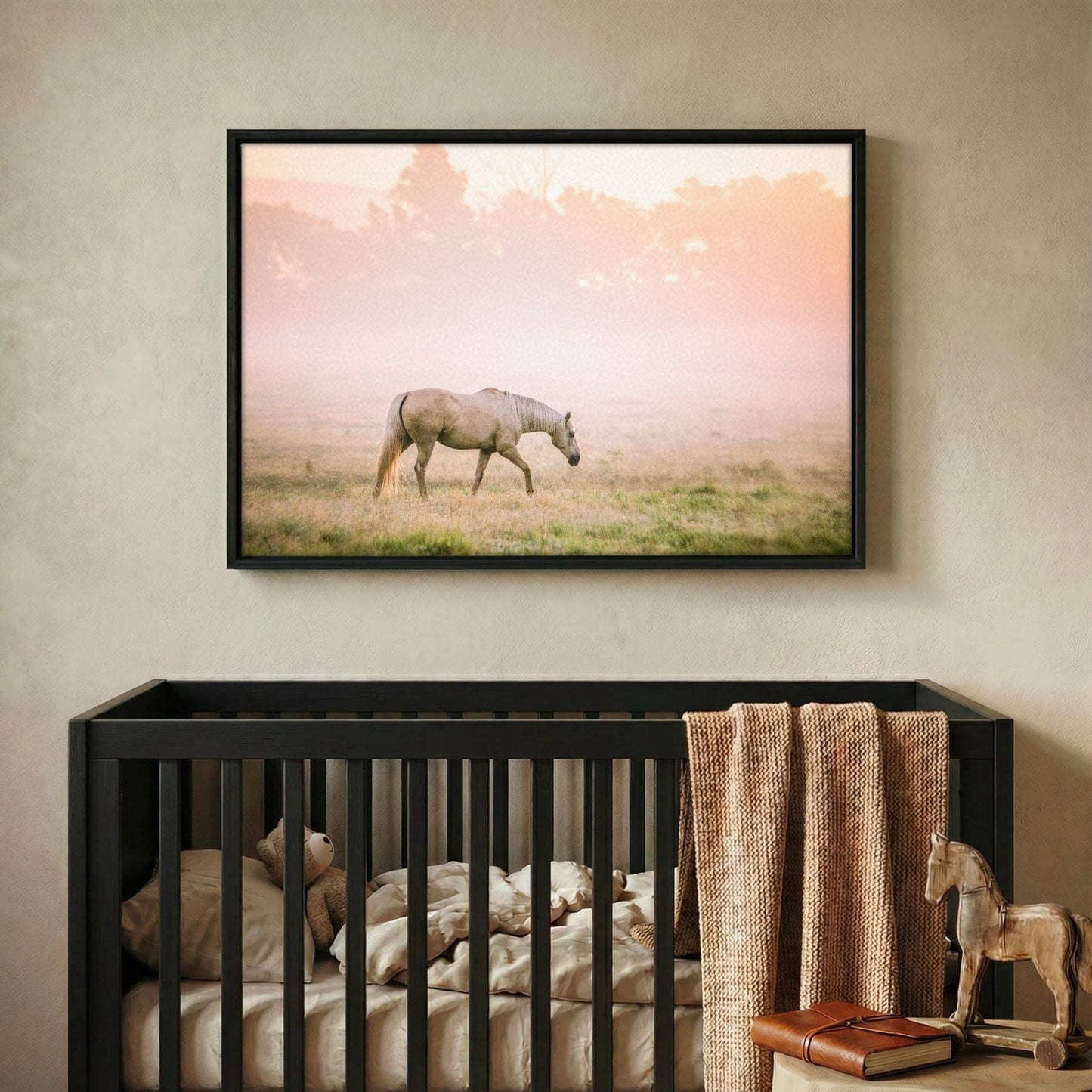 Cowgirl Nursery Decor - Palomino Horse Print - Pastel Nursery Art - Western Room Decor Wall Art Teri James Photography