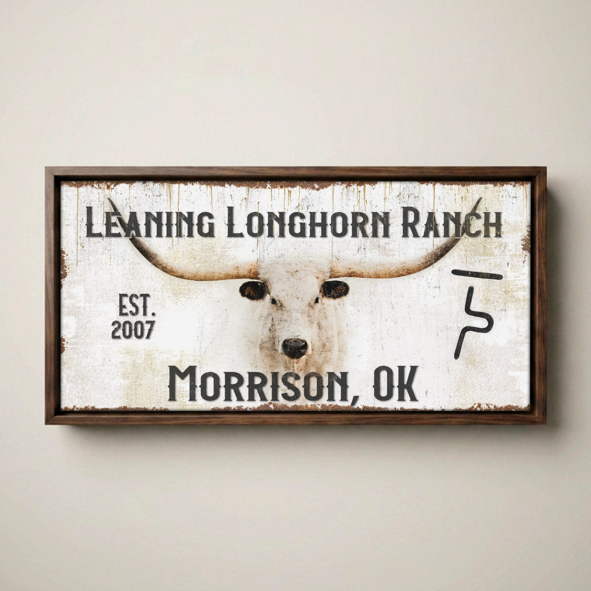 Custom Ranch Sign - Personalized with Cattle Brand