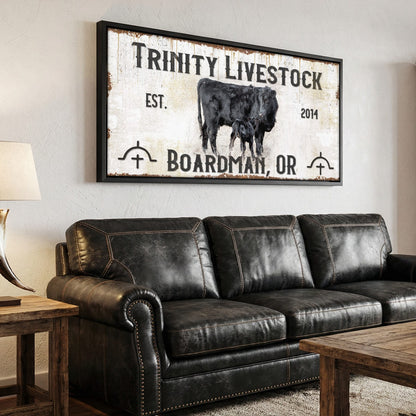 Custom Ranch Sign - Personalized with Cattle Brand