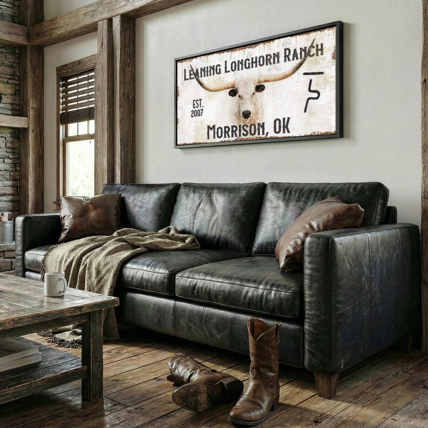 Custom Ranch Sign - Personalized with Cattle Brand