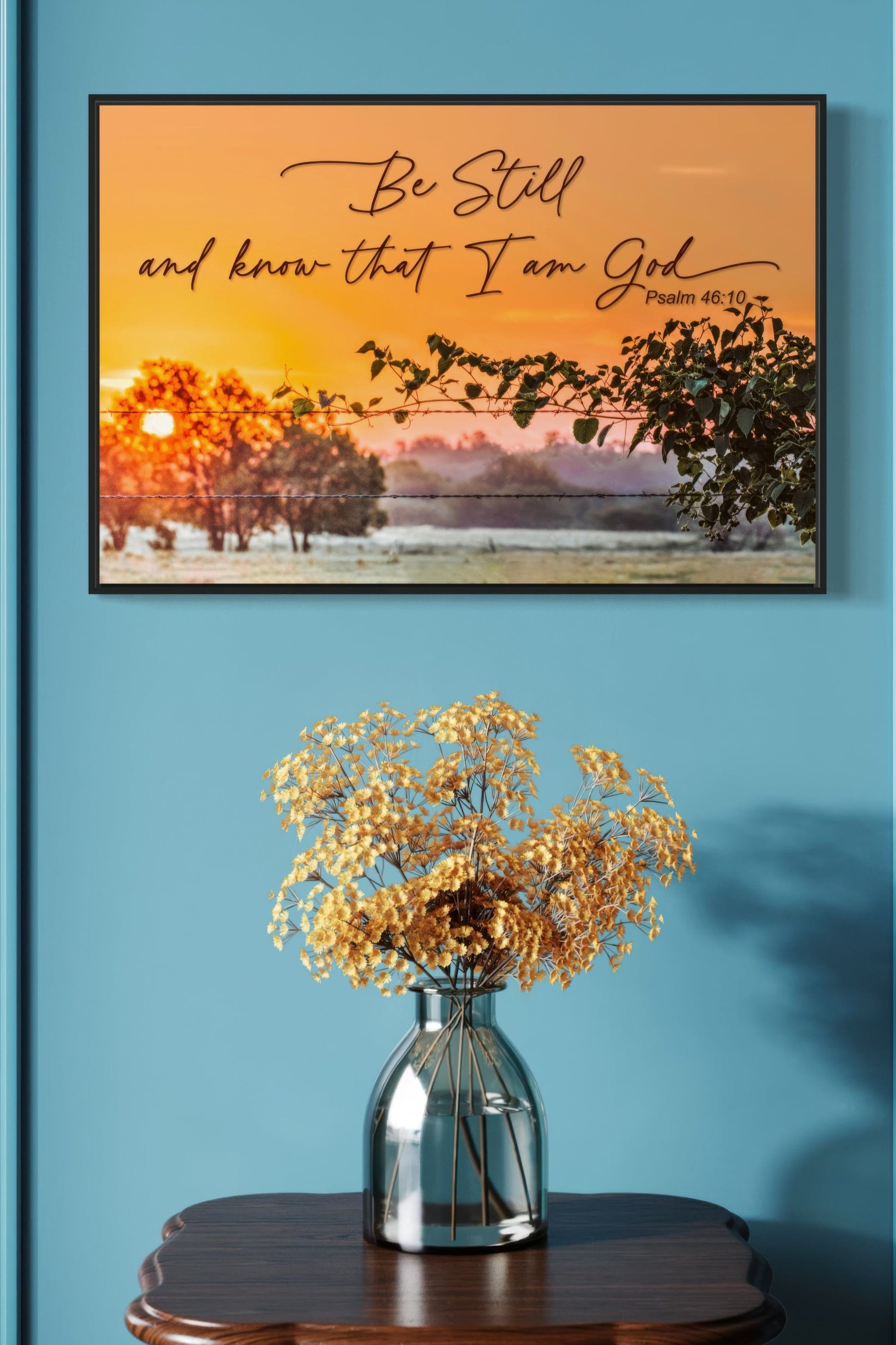 Customizable Scripture Wall Art - Be Still and Know that I am God Wall Art Teri James Photography