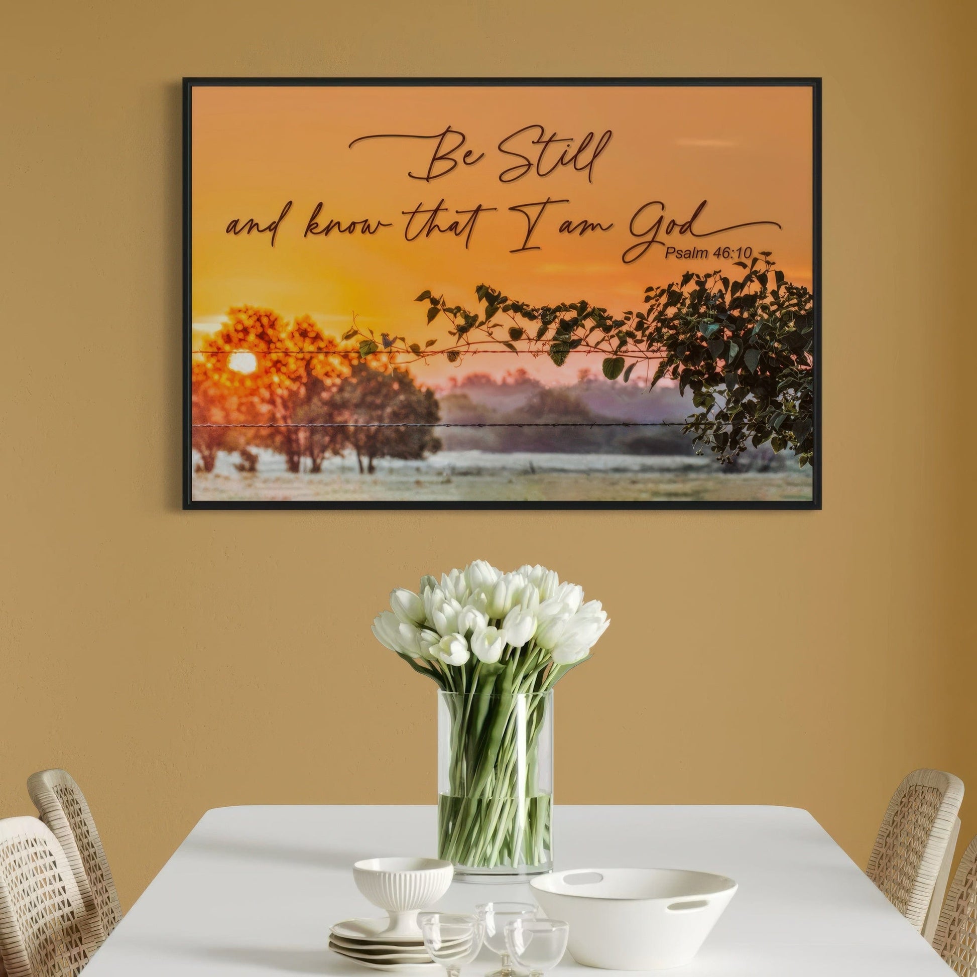 Customizable Scripture Wall Art - Be Still and Know that I am God Wall Art Teri James Photography