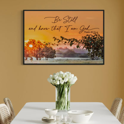 Customizable Scripture Wall Art - Be Still and Know that I am God Wall Art Teri James Photography