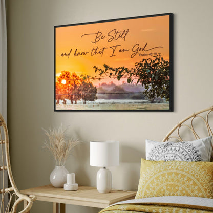 Customizable Scripture Wall Art - Be Still and Know that I am God Wall Art Teri James Photography
