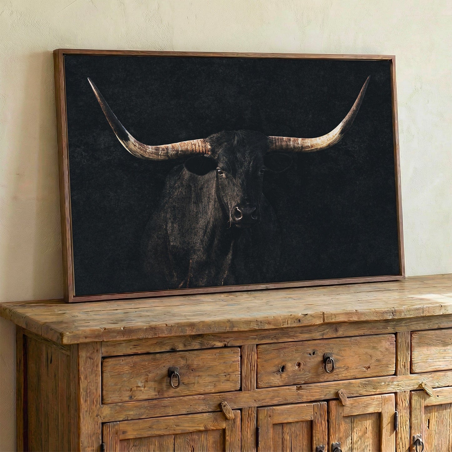 Elegant Black Longhorn Canvas Wall Art Wall Art Teri James Photography