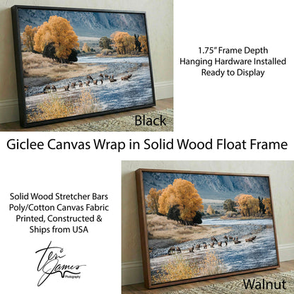 Elk Paradise Valley Print - Rustic Western Artwork & Wildlife Canvas Print Canvas-Black Frame / 12 x 18 Inches Wall Art Teri James Photography