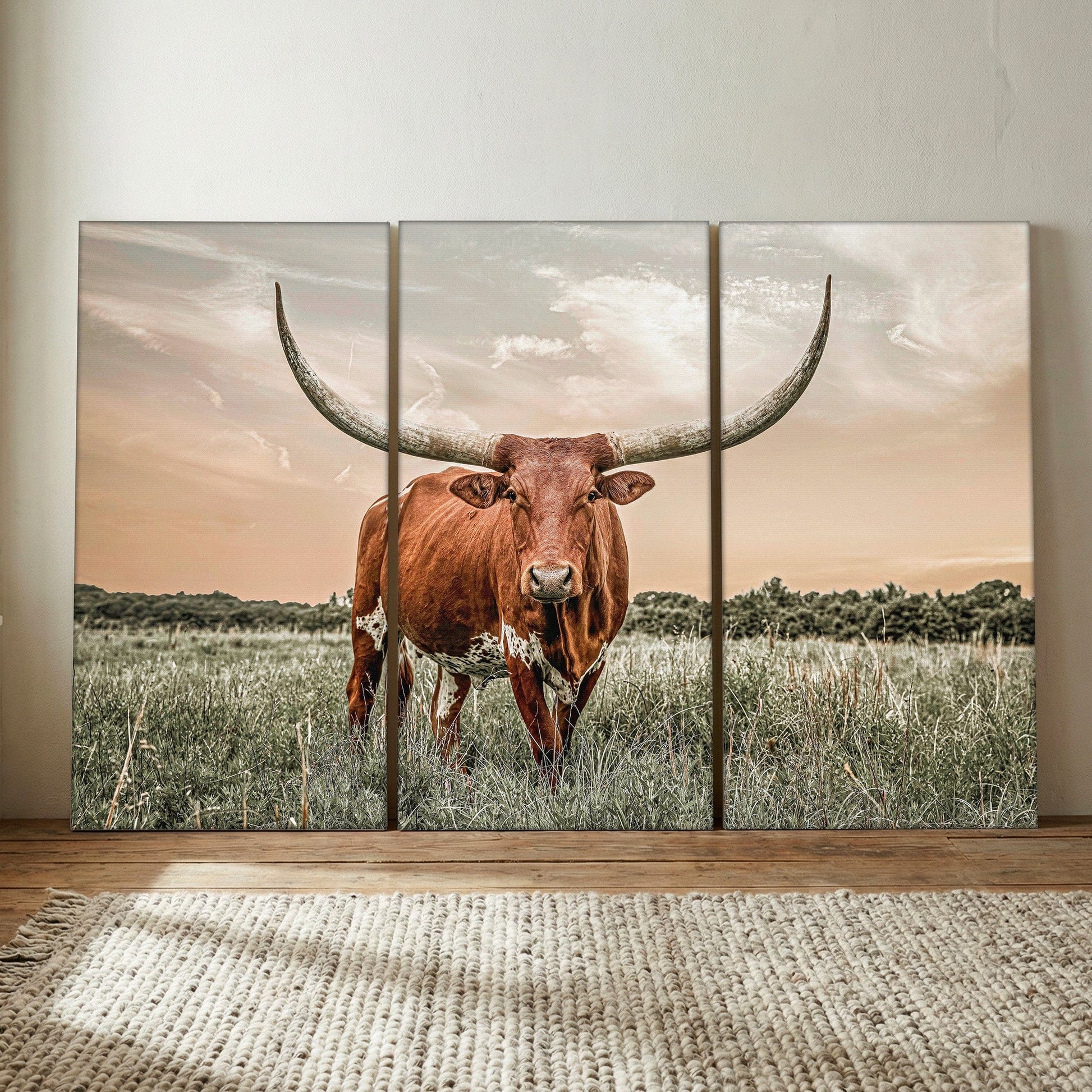 Extra Large Longhorn Art Triptych - Teri James Photography, image size:1946x1946
