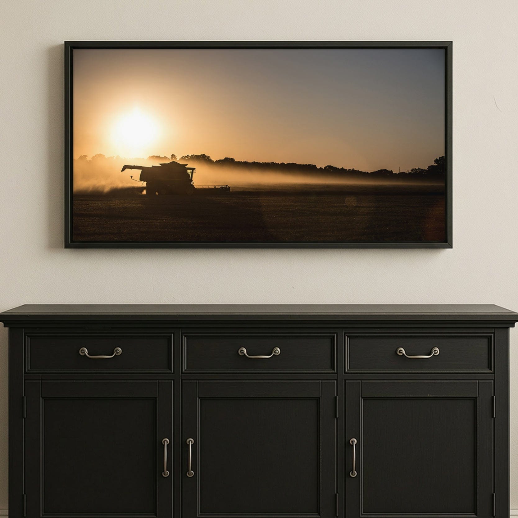 Farm Wall Art Canvas - Oklahoma Farming Panorama Wall Art Teri James Photography
