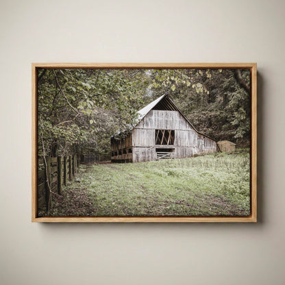 Farmhouse Barn Wall Decor - Rustic Canvas Print Canvas-Natural Oak Float Frame / 12 x 18 Inches
